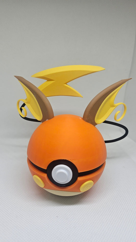 #0026 Raichu Ball – 3D Printed Pokéball (7 cm)