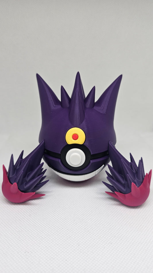 #0094 MEGA Gengar Ball – 3D Printed Pokéball (7 cm)
