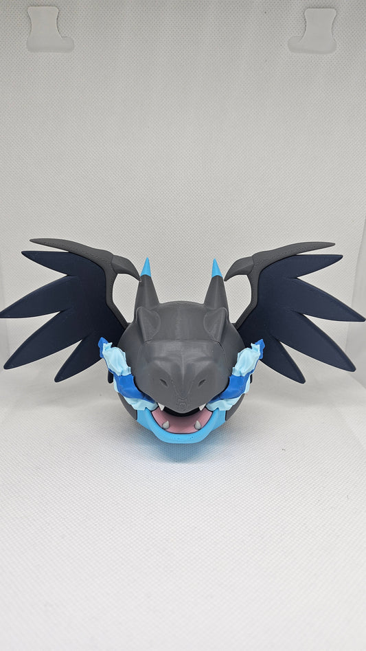 #0006 MEGA Charizard X Ball – 3D Printed Pokéball (7 cm)