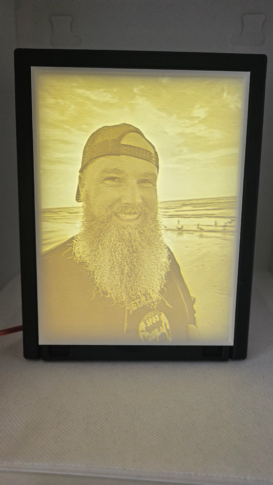 ✨ Gepersonaliseerde Litophane in Wit – Jouw Foto in Licht (met LED)