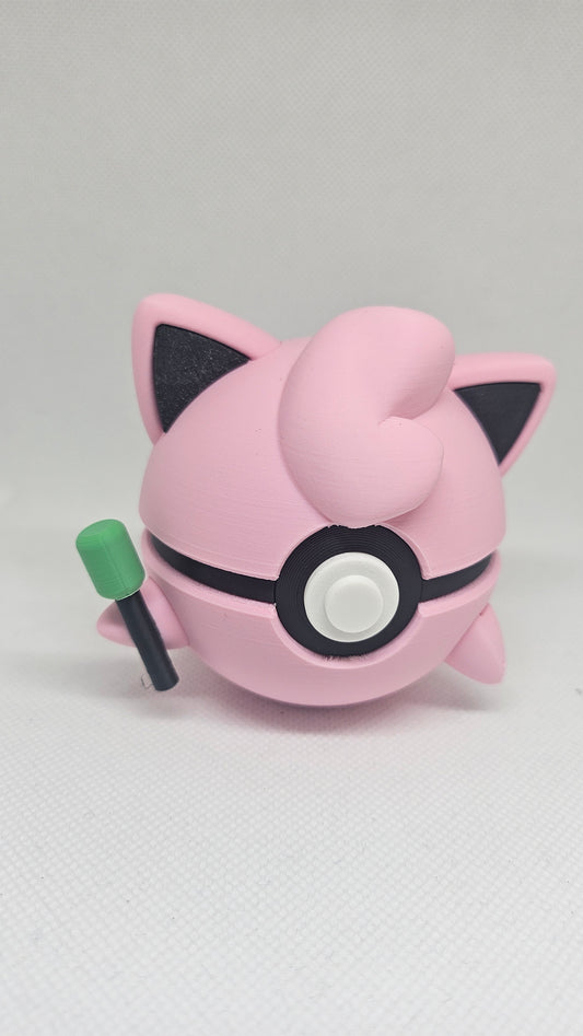 #0039 Jigglypuff Ball – 3D Printed Pokéball (7 cm)