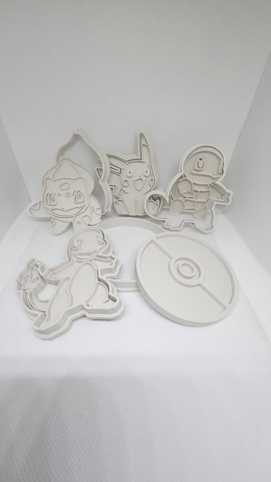 Pokémon Cookie Cutter Set (5 stuks) – 3D Geprint Uitstekers