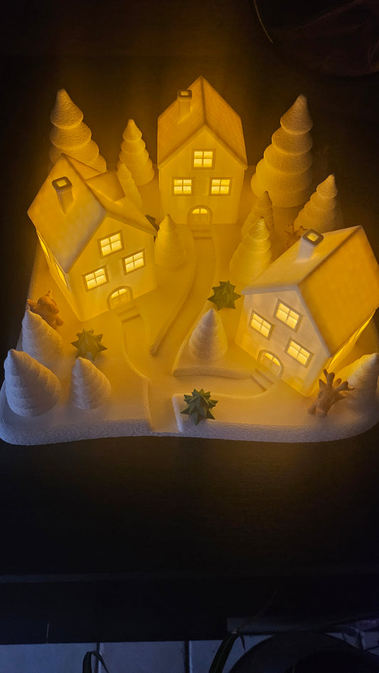 🏘️ Sfeervol Winterdorp – 3D-geprint kerstdorp decoratie