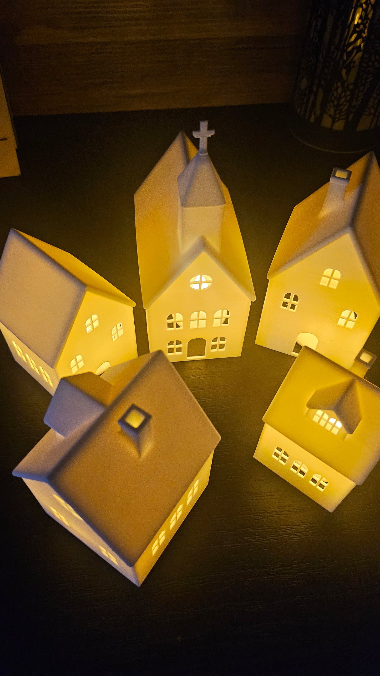 🏠 Kerstdorp – 3D Geprinte Huizenset (5-delig)