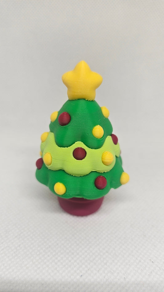 🎄 Kerstboom Fidget Clicker – 3D Printed – Multicolor 🎄