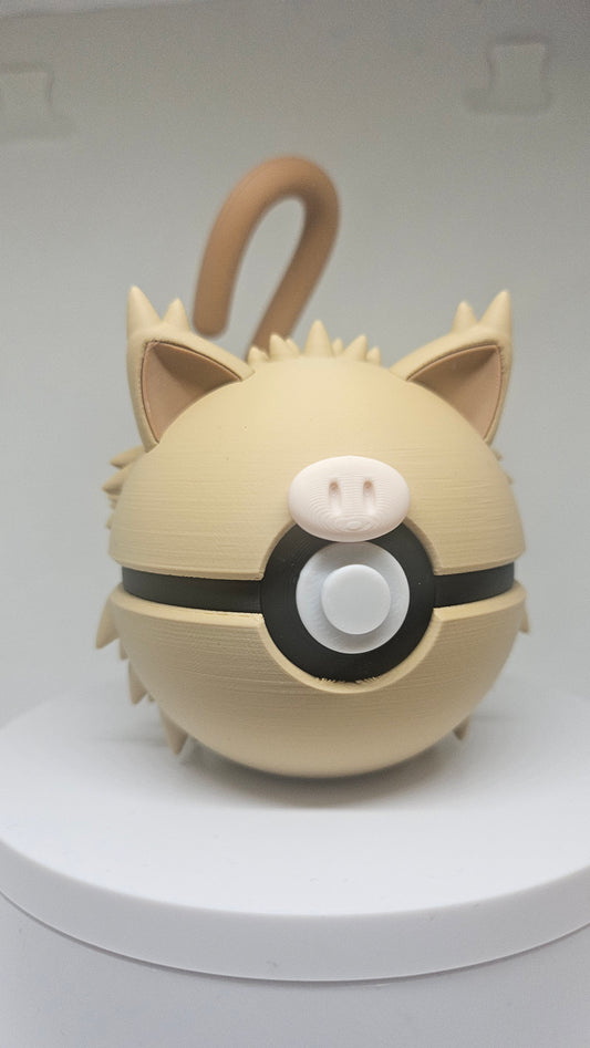 #0056 Mankey Ball - 3D Printed Pokéball (7 cm)