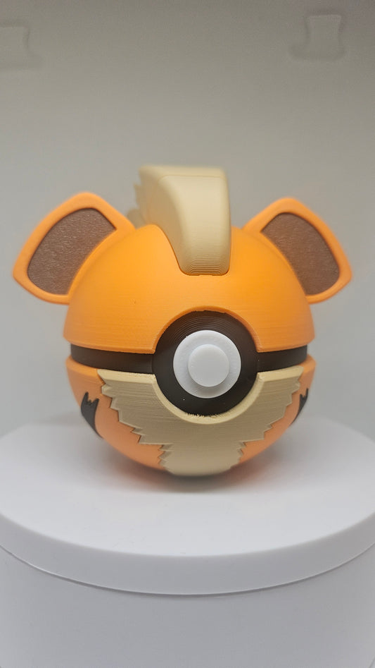 #0058 Growlithe Ball - 3D Printed Pokéball (7 cm)