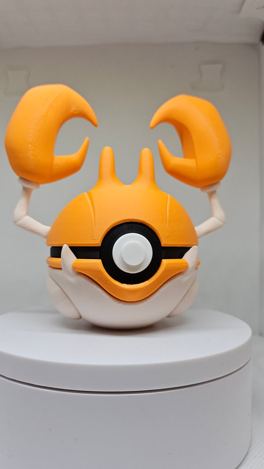#0098 Krabby Ball - 3D Printed Pokéball (7 cm)