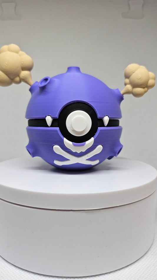 #0109 Koffing Ball - 3D Printed Pokéball (7 cm)
