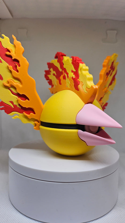 #0146 Moltres Ball - 3D Printed Pokéball (7 cm)