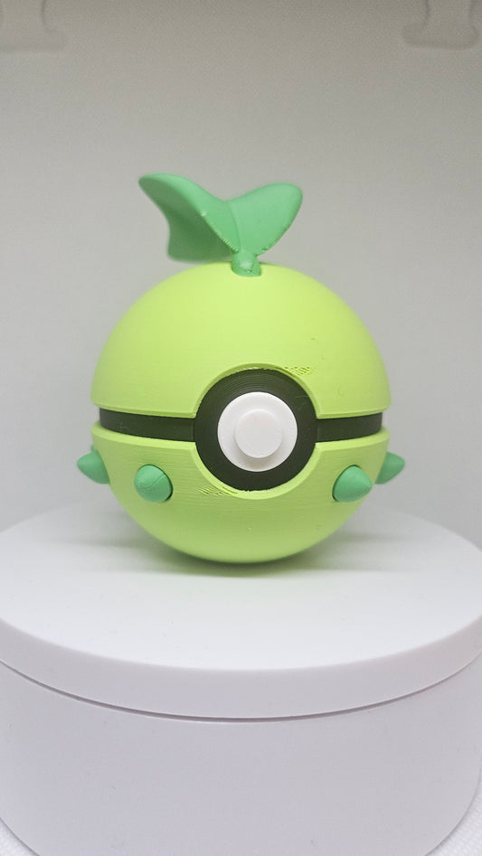 #0152 Chikorita Ball - 3D Printed Pokéball (7 cm)