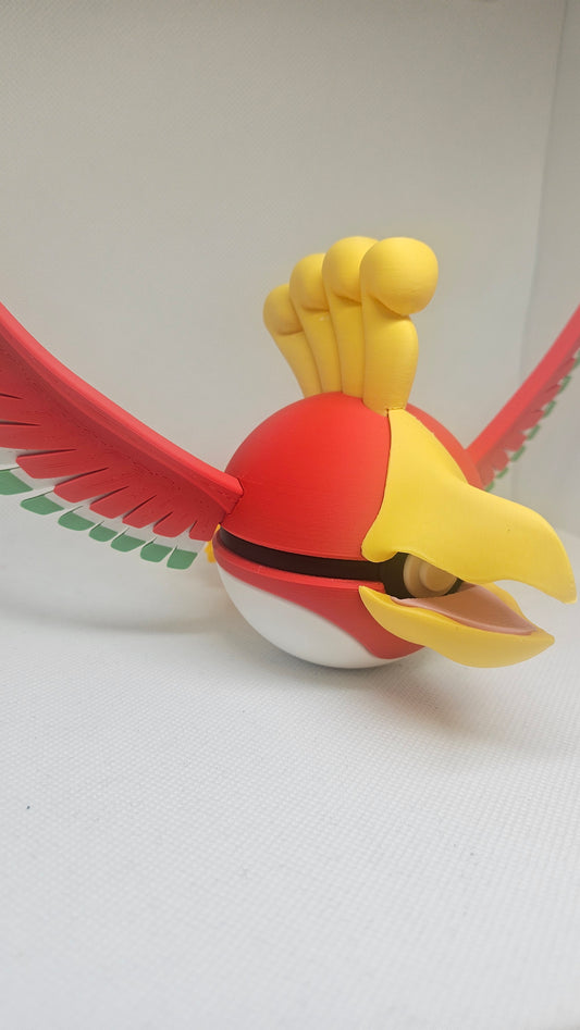 #0250 Ho-Oh Ball - 3D Printed Pokéball (7 cm)